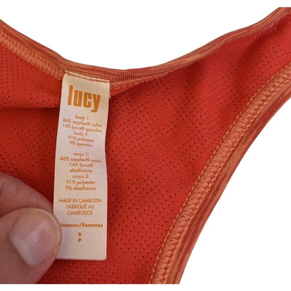 Lucy Tank Top Razor Back Women's Size S Orange And White - EUC - Picture 3 of 6